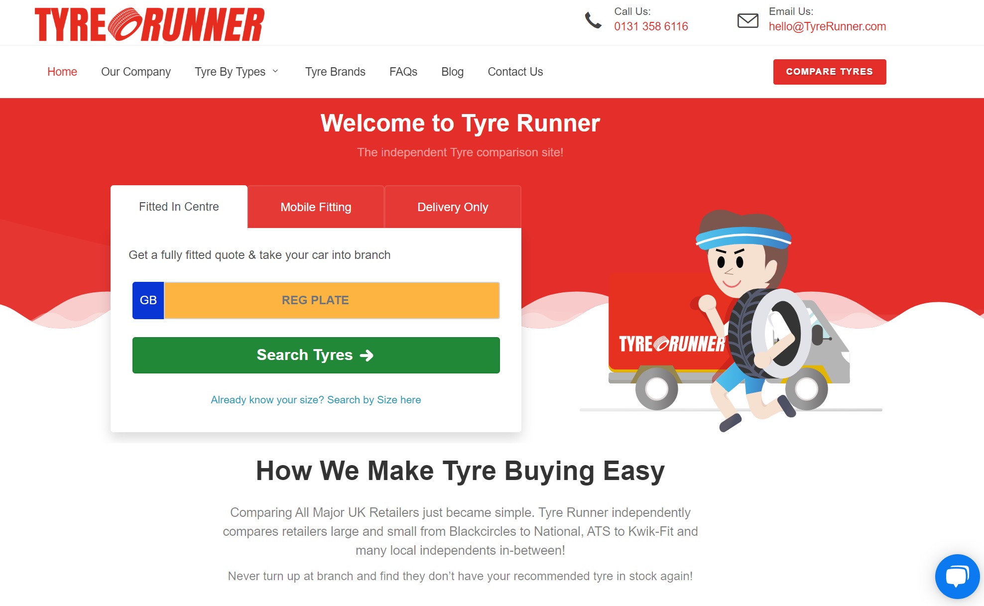 Tyre Runner website image Tyre Runner website image